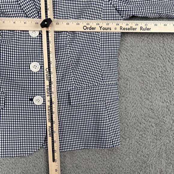 Talbots Womens Navy & White Check Career Blazer Sz 6 - Picture 6 of 6